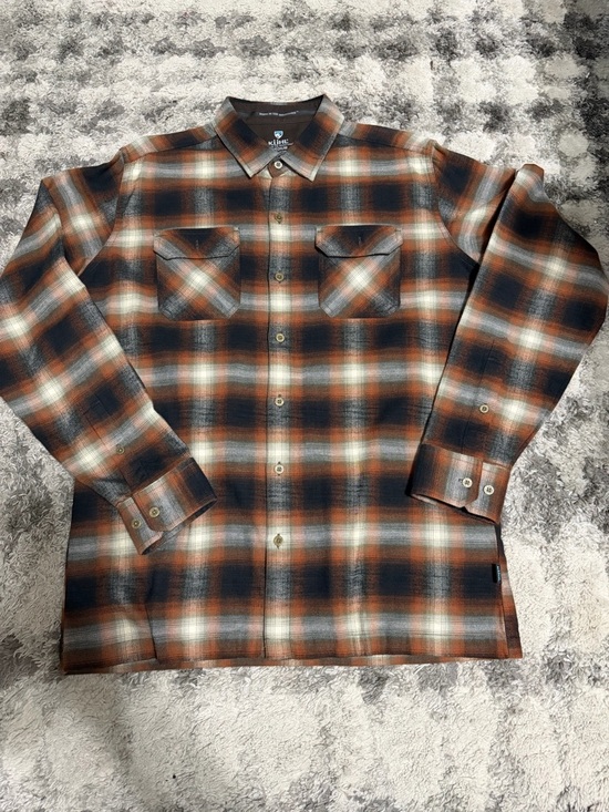 Kuhl Other - Kuhl Medium Brown, Orange & Black Plaid Flannel Shirt